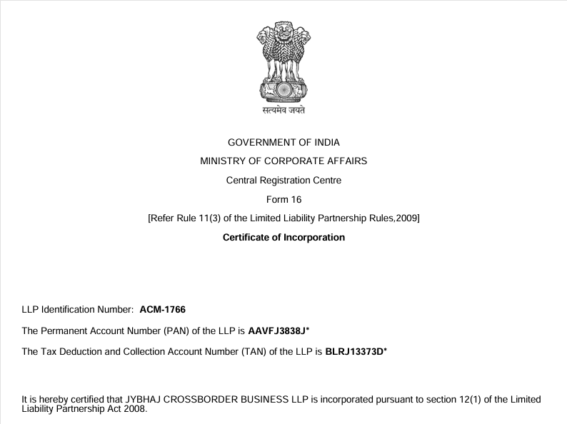 Incorporation